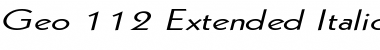 Download Geo 112 Extended Italic Font Title Preview
