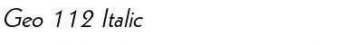 Download Geo 112 Italic Font Title Preview