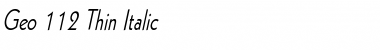 Download Geo 112 Thin Italic Font Title Preview