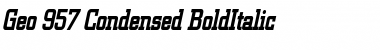 Download Geo 957 Condensed BoldItalic Font Title Preview