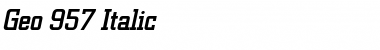 Download Geo 957 Italic Font Title Preview