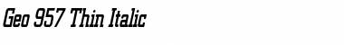 Download Geo 957 Thin Italic Font Title Preview