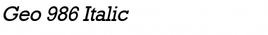 Download Geo 986 Italic Font Title Preview