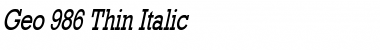Download Geo 986 Thin Italic Font Title Preview