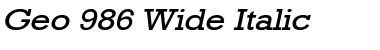 Download Geo 986 Wide Italic Font Title Preview