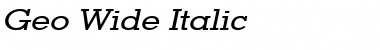 Download Geo Wide Italic Font Title Preview