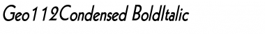 Download Geo112Condensed BoldItalic Font Title Preview