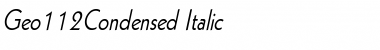 Download Geo112Condensed Italic Font Title Preview