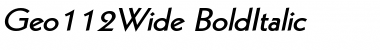 Download Geo112Wide BoldItalic Font Title Preview