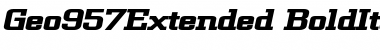 Download Geo957Extended BoldItalic Font Title Preview