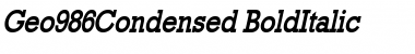 Download Geo986Condensed BoldItalic Font Title Preview