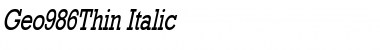 Download Geo986Thin Italic Font Title Preview
