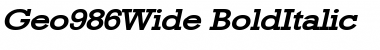 Download Geo986Wide BoldItalic Font Title Preview