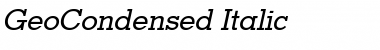 Download GeoCondensed Italic Font Title Preview