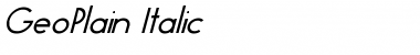 Download GeoPlain Italic Italic Font Title Preview
