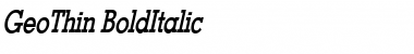 Download GeoThin BoldItalic Font Title Preview