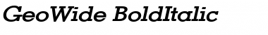 Download GeoWide BoldItalic Font Title Preview