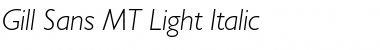 Download Gill Sans MT Light Italic Font Title Preview