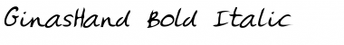 Download GinasHand Bold Italic Font Title Preview