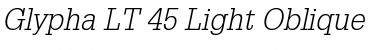 Download Glypha LT Light Italic Font Title Preview