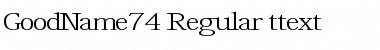 Download GoodName74 Regular Font Title Preview