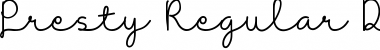 Download Presty Regular Regular Font Title Preview