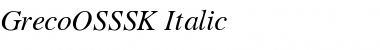 Download GrecoOSSSK Italic Font Title Preview