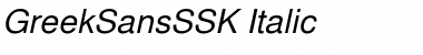 Download GreekSansSSK Italic Font Title Preview