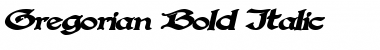 Download Gregorian Bold Italic Font Title Preview
