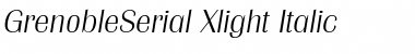 Download GrenobleSerial-Xlight Italic Font Title Preview