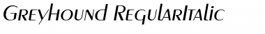 Download Greyhound RegularItalic Font Title Preview