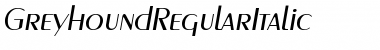 Download GreyhoundRegularItalic Regular Font Title Preview