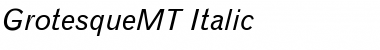 Download GrotesqueMT RomanItalic Font Title Preview