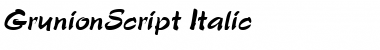 Download GrunionScript Italic Font Title Preview