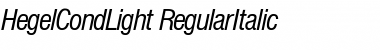 Download HegelCondLight RegularItalic Font
