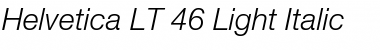 Download HelveticaNeue LT 46 LightIt Regular Font