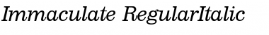 Download Immaculate RegularItalic Font Title Preview