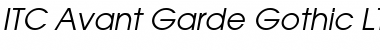 Download AvantGarde LT Book Italic Font Title Preview