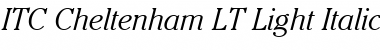 Download Cheltenham LT Light Italic Font Title Preview