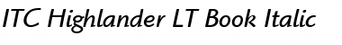 Download ITCHighlander LT Book Italic Font Title Preview