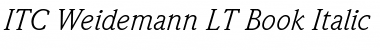 Download Weidemann LT Book Italic Font Title Preview