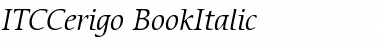 Download ITCCerigo-Book BookItalic Font Title Preview