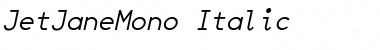 Download JetJaneMono Italic Font Title Preview