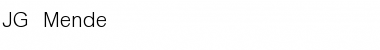 Download JG Mende Regular Font Title Preview