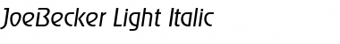 Download JoeBecker-Light Italic Font Title Preview
