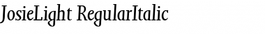 Download JosieLight RegularItalic Font Title Preview