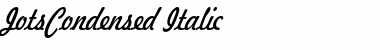 Download JotsCondensed Italic Font Title Preview