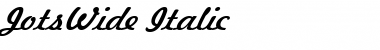 Download JotsWide Italic Font Title Preview