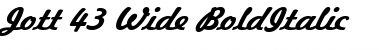 Download Jott 43 Wide BoldItalic Font Title Preview