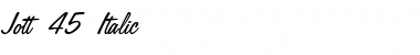 Download Jott 45 Italic Font Title Preview